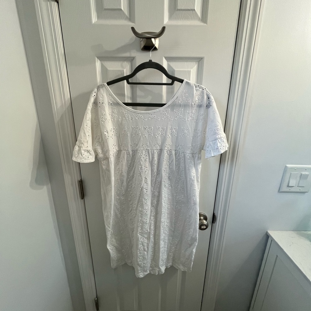 ASOS white flowered material mini dress